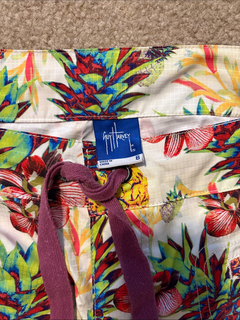 Guy Harvey Tropical Pineapple Print Women’s Shorts - Multicolor - Picture 2 of 4